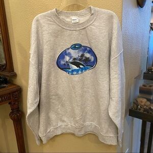 Vintage SEAWORLD Graphic Gray Crewneck Sweatshirt Size 2XL-Unisex